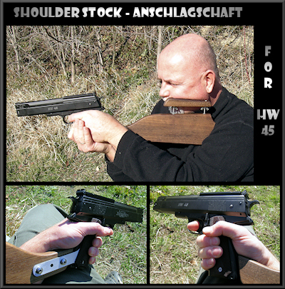 HW45, DIANA LP8, calcio pistola, shoulder stock, anschlagschaft